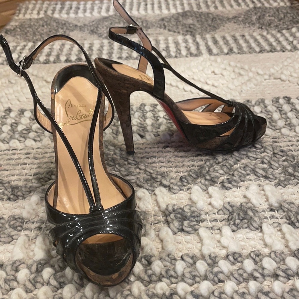 Christian Louboutin 37 used black platform sandal
